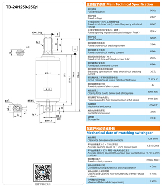 TD-24/1250-25Q1充气柜用真空灭弧室